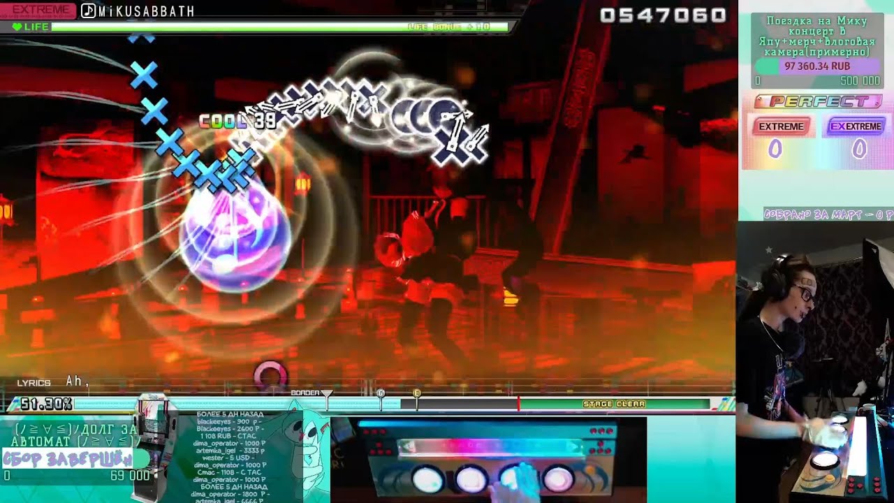 |ARCADE CONTROLLER| MIKUSABBATH 82.13 %ALMOST GREAT|EXTREME 10★NO AC|Project DIVA MM+mods|
