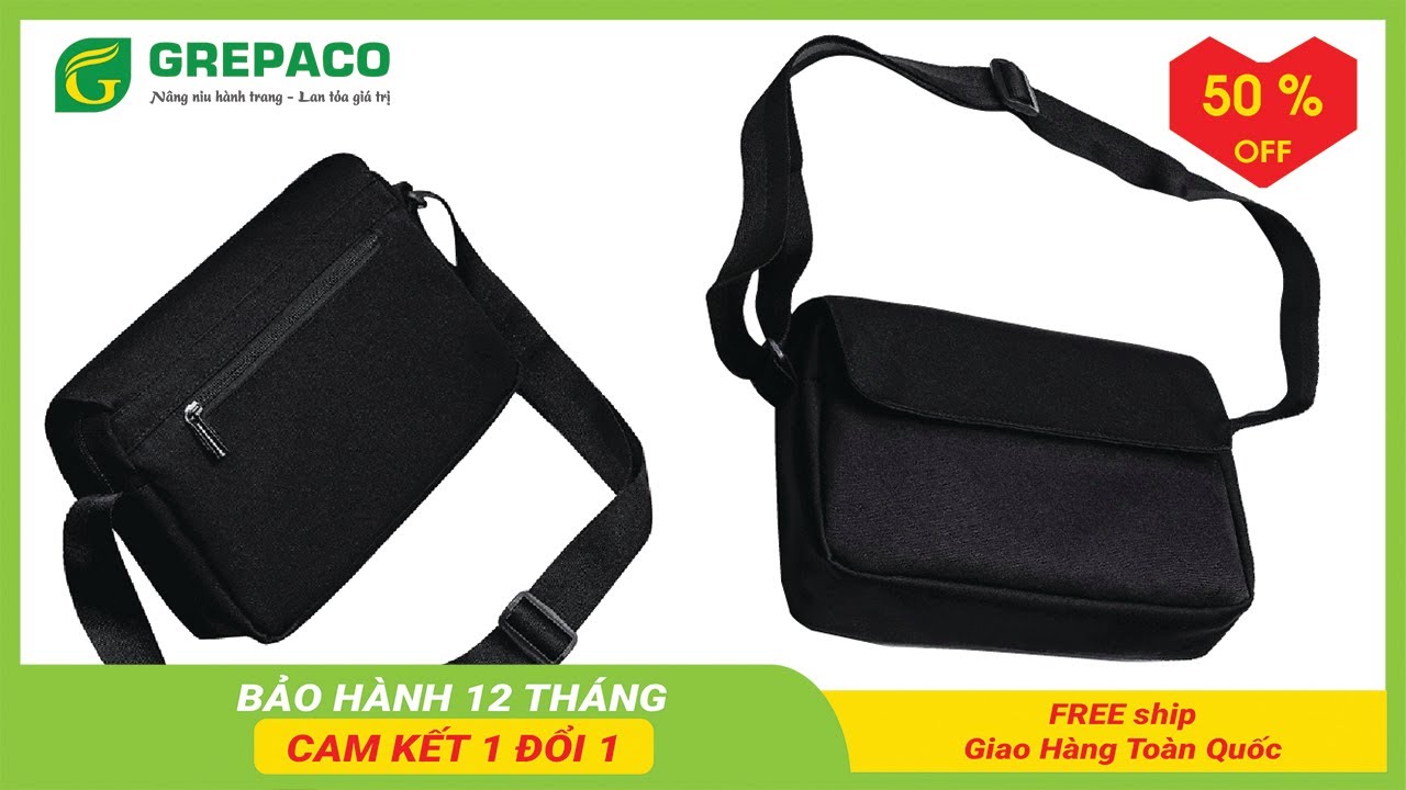 Túi đeo chéo nam mini vải canvas bền bỉ phong cách unisex Hàn Quốc, Túi đựng điện thoại nam nữ