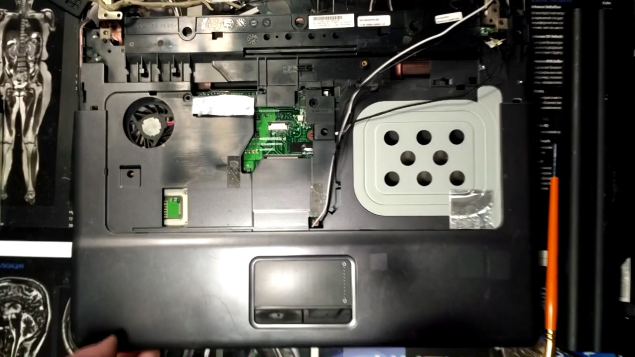 Обслуживание ноутбука HP 550 (Часть 2: Замена термопасты, смазка кулера, сборка)
