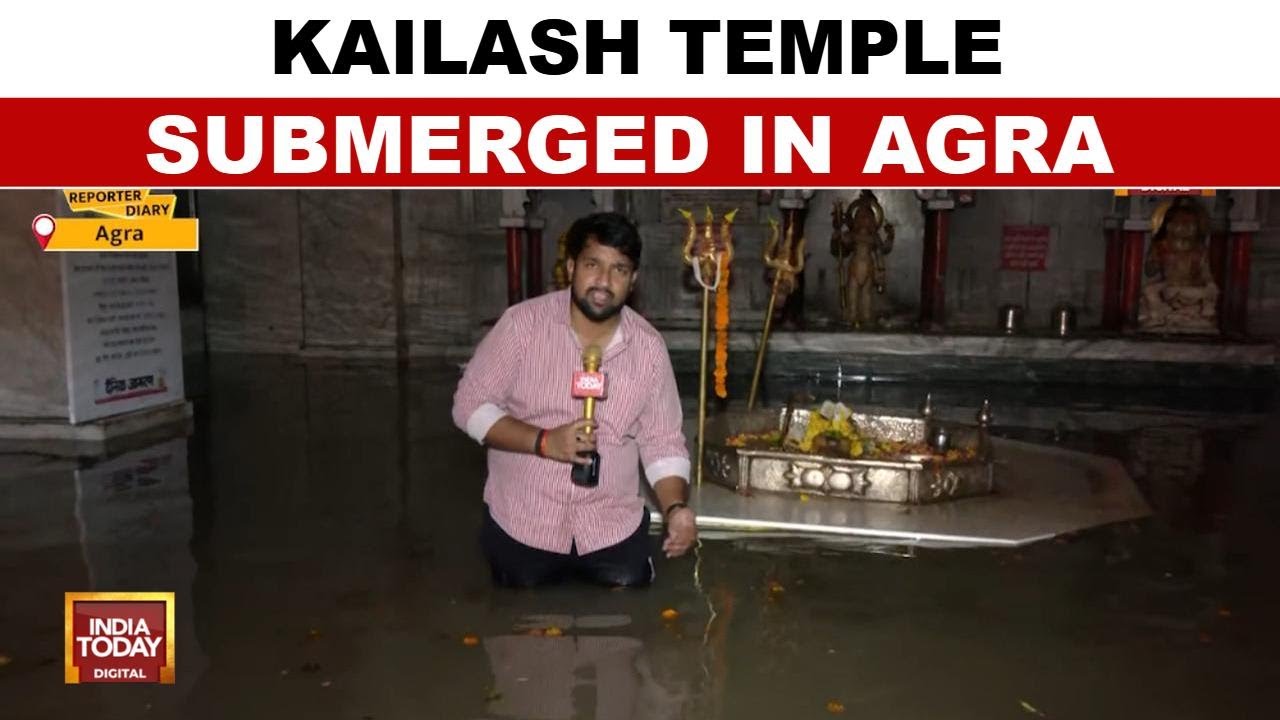 Yamuna Flood Submerges Historic Kailash Temple's Garbh Grah in Agra |