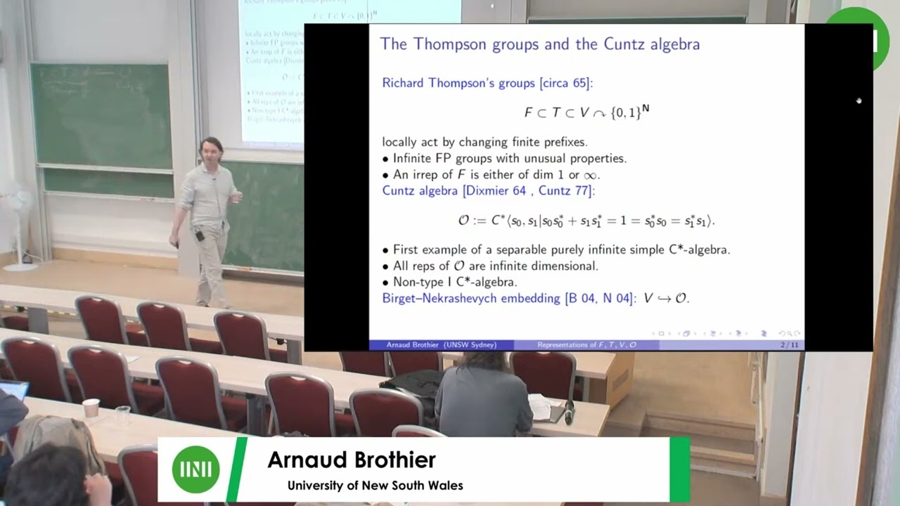 Dr. Arnaud Brothier | Classification of representations of the Richard Thompson groups and of the...