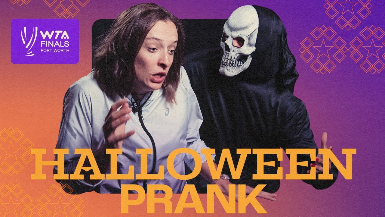 The Minister of SCARINESS 💀 Ons Jabeur’s Halloween prank on Iga Swiatek & Caroline Garcia!