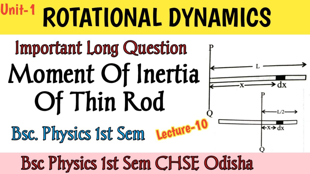 Moment Of Inertia Of Thin Rod. #majhibira ROTATIONAL DYNAMICS important Long Question CHSE Odisha.