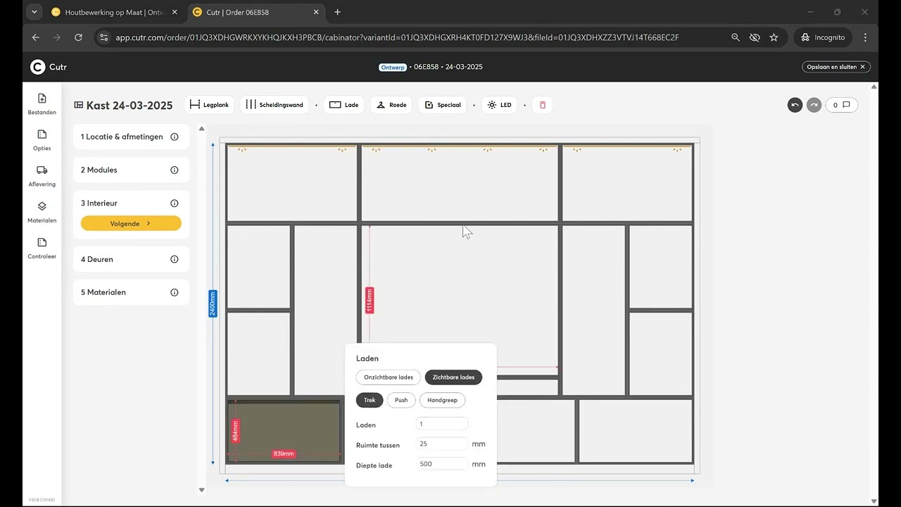 Stap-voor-stap: Kast Ontwerpen en Offerte Aanvragen | Cutr Configurator