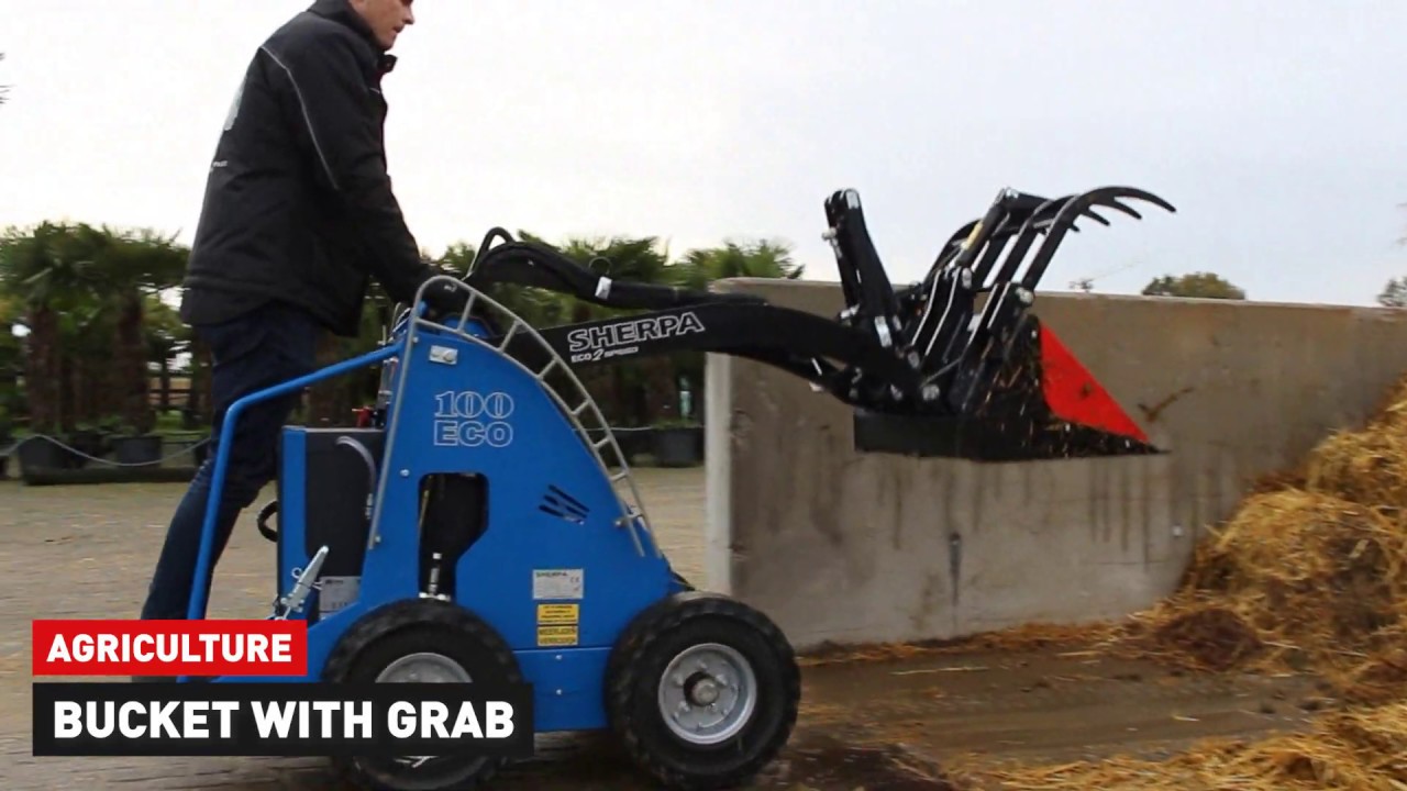 Agriculture | Bucket with grab | SHERPA mini-loaders