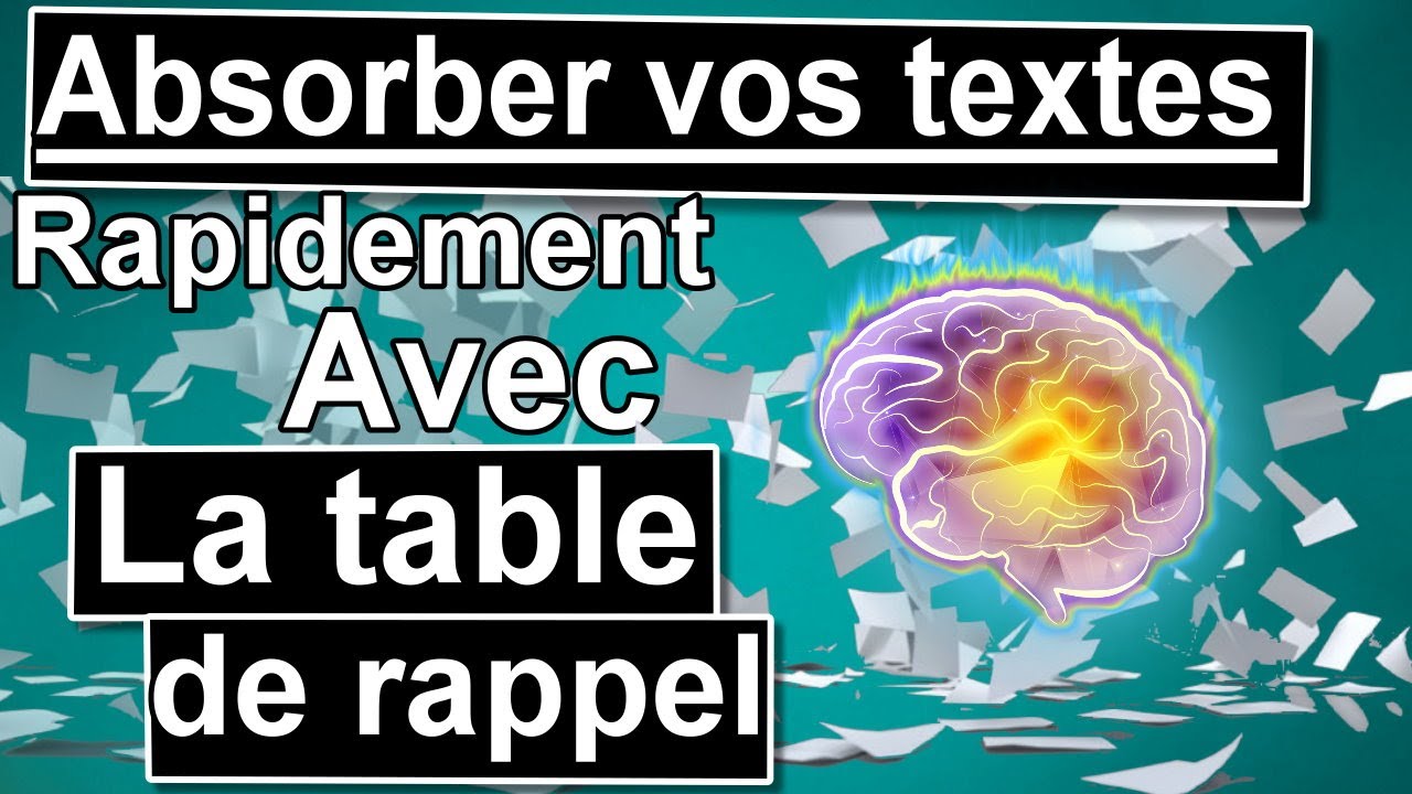 Table de rappel:  mémoriser vos textes rapidement en vous amusant