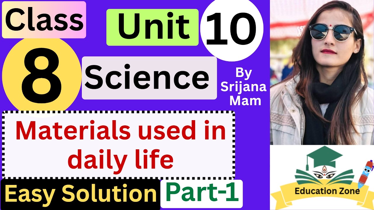 Class 8 Science Unit 10 | Materials Used in Daily Life | Book Exercise Solution | Acid, Base & Salt