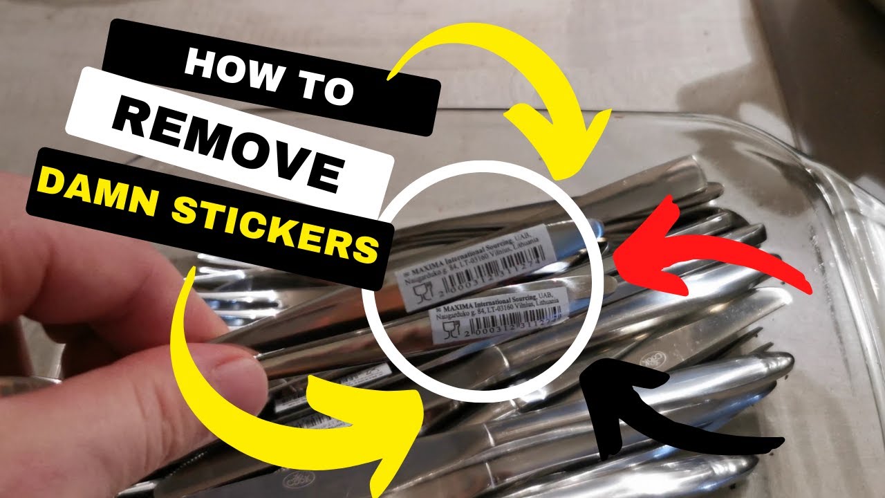 How To Remove The Label Stickers From The Cutlery, Plates, etc. Easy Way.