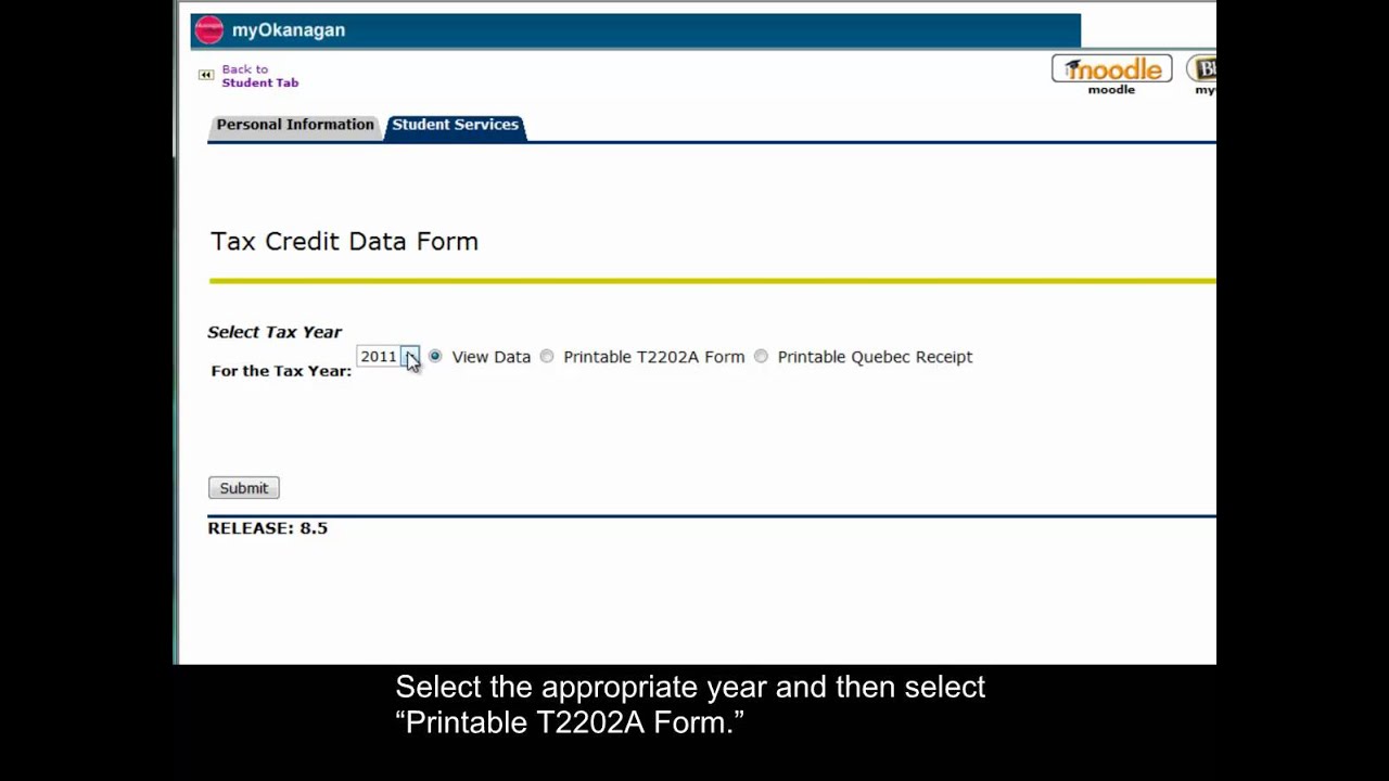How-to Print Your T2202A Tax Receipt