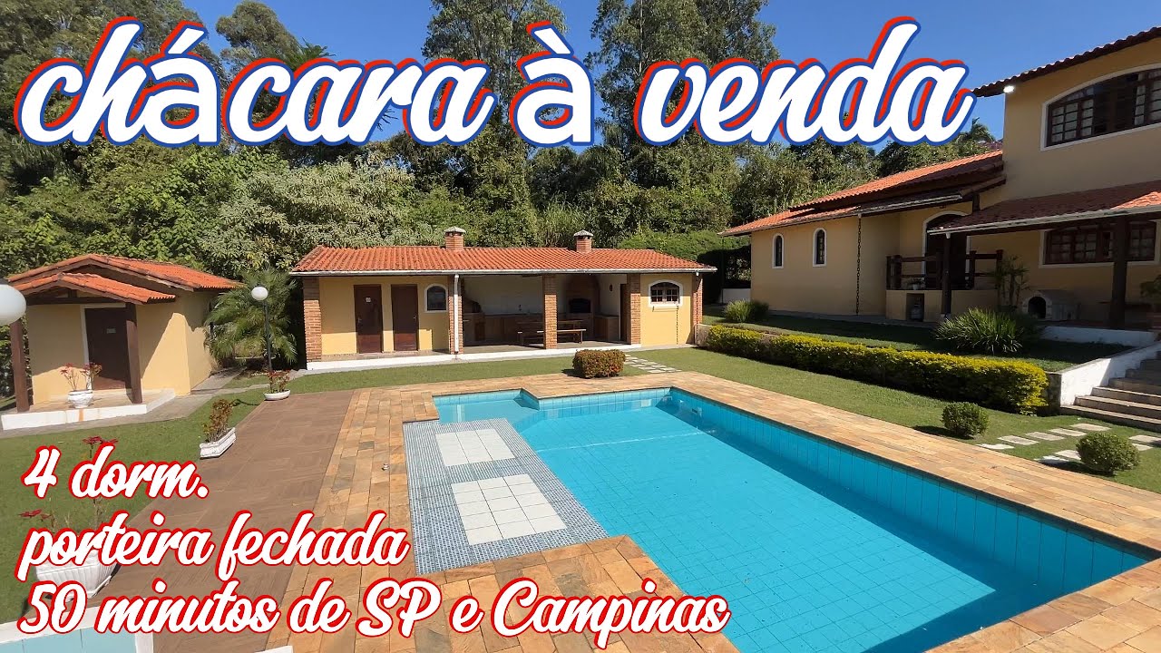 124 - CHÁCARA À VENDA 04 DORMITÓRIOS PORTEIRA FECHADA 50 MINUTOS DE SÃO PAULO E CAMPINAS CONDOMÍNIO