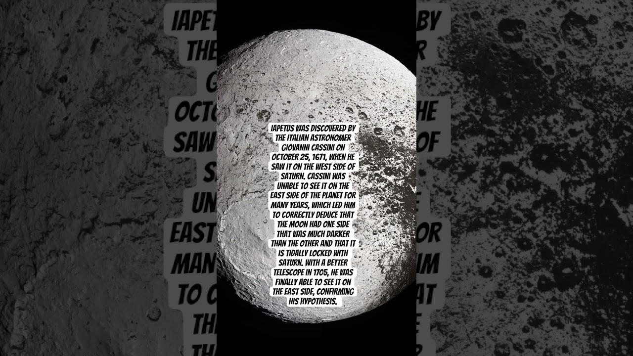On This Day, October 25, 1671, Iapetus was discovered #universetube #moon #iapetus #saturn