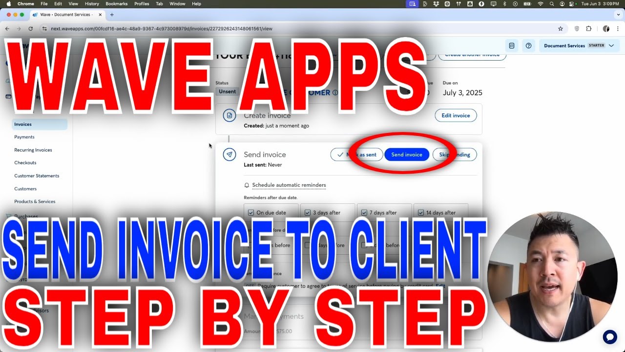 ✅  How To Send Invoice To Your Client Using Wave Apps🔴