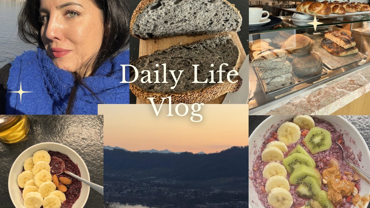 SPRING IS ALMOST HERE, what i eat in a day, Watch the sunrise and a sunset in Switzerland with me 