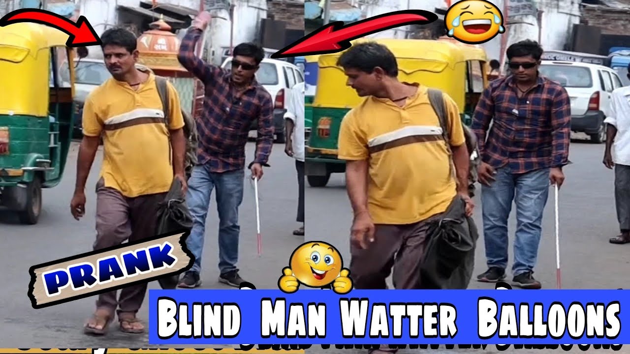 Blind man water balloon Prank -2🎈😂🤣 | Throwing Water Balloons On Strangers | Sagar No 1 |