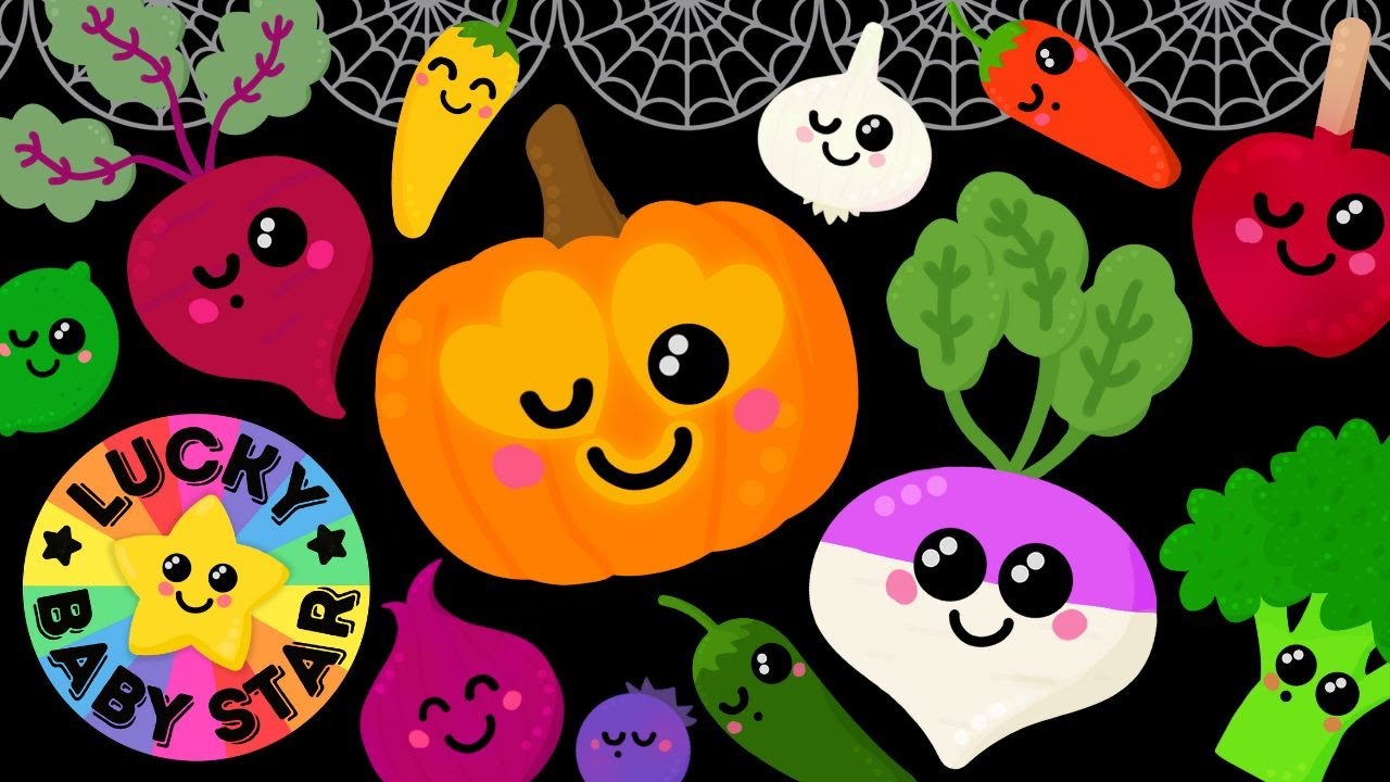 🎃 Sensory Halloween Party with Dancing Fruits & Vegetables by Lucky Baby Star! Fun Fruit Dance Off 🥦