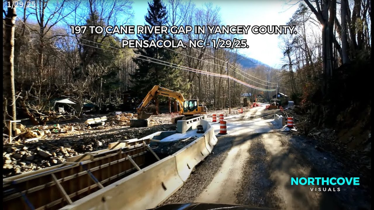 Ride along Hwy 197 through Pensacola NC to Cane River Gap 1/29/25 Hurricane Helene | House slid down