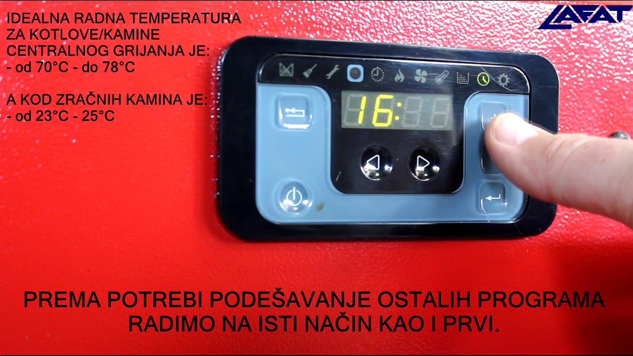 Podešavanje vremenskog rada (tajmera) Lafat kotla/kamina, BIH