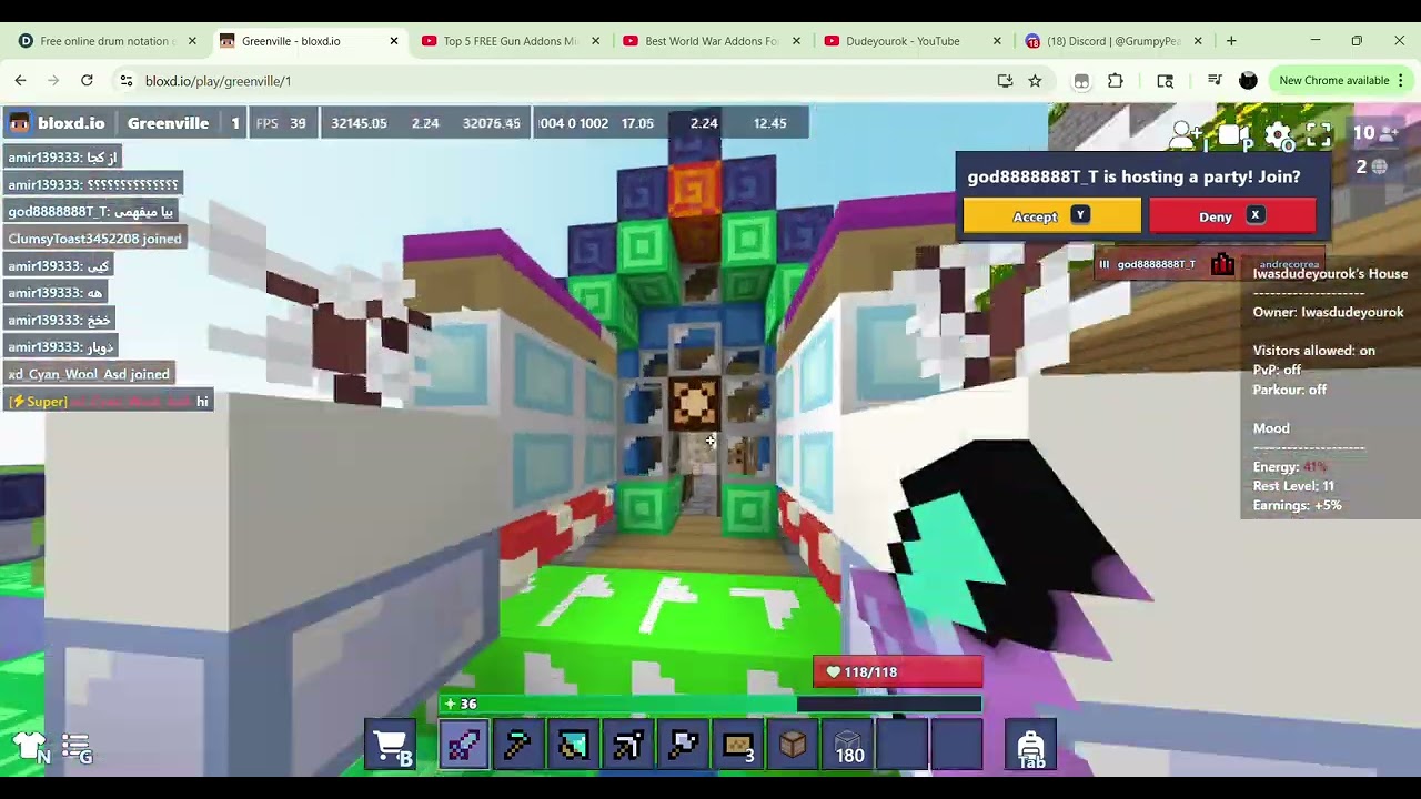 HOW TO GET ILLEGAL BLOCKS IN BLOXD IO GREENVILE