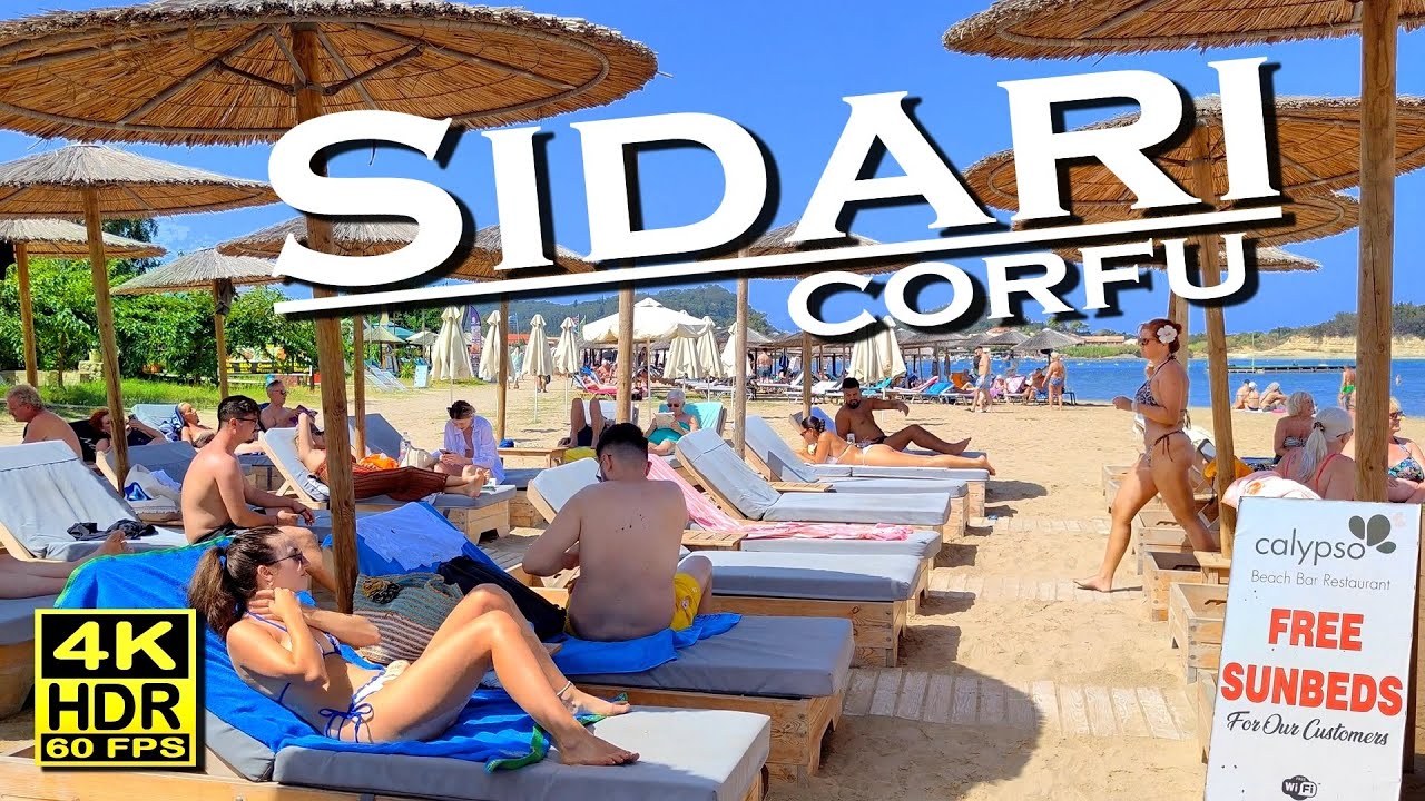 Sidari Corfu Greece, Bars, Restaurants, Shops in 4K 60fps HDR (UHD) 💖 The best places 👀 Walking tour