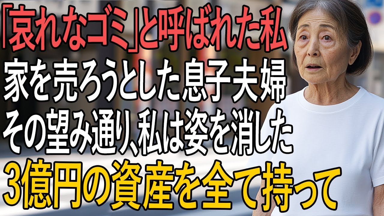 『入院中の私を“哀れなゴミ”と呼び、家を売ろうとした息子夫婦──その望み通り、私は3億円の資産を全て持って姿を消した』