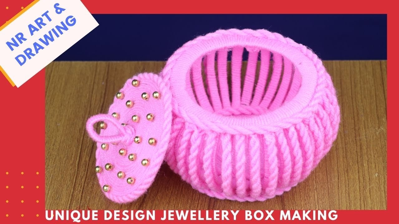DIY WOOLEN STORAGE ORGANIZER - UNIQUE DESIGN JEWELLERY BOX MAKING - WASTE PLASTIC BOTTLE CRAFT IDEAS