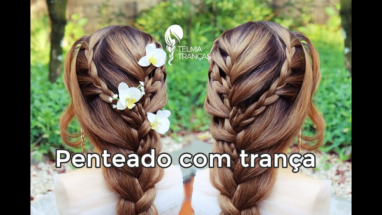 Penteado com trança para casamento, penteado fácil - Telma tranças