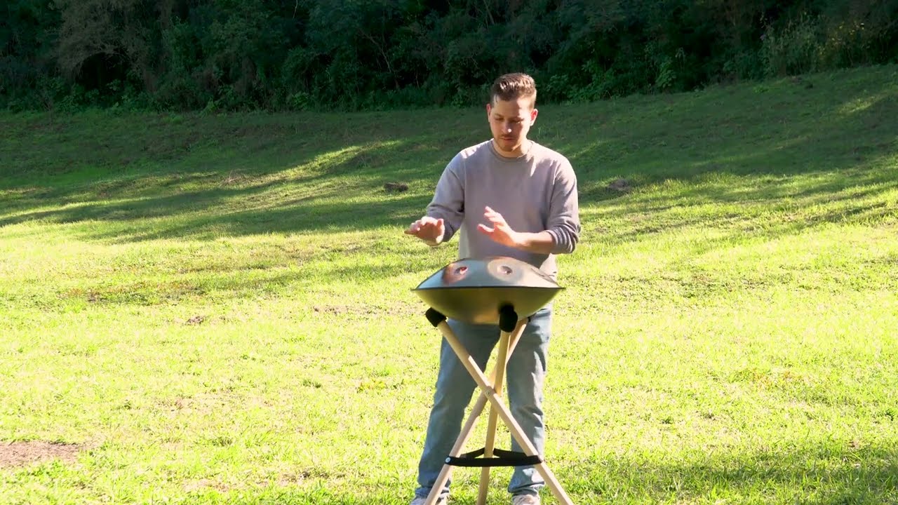 Golden Handpan At A Green Plateau | Handpan Music #handpanplayer #handpanmusic #handpanmusician