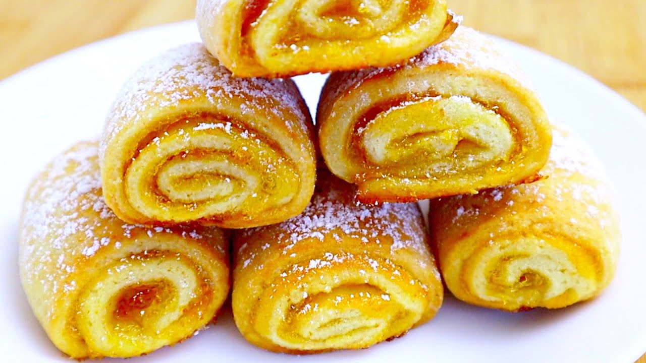 Рулетики из Песочного теста с джемом. Печенье с начинкой.