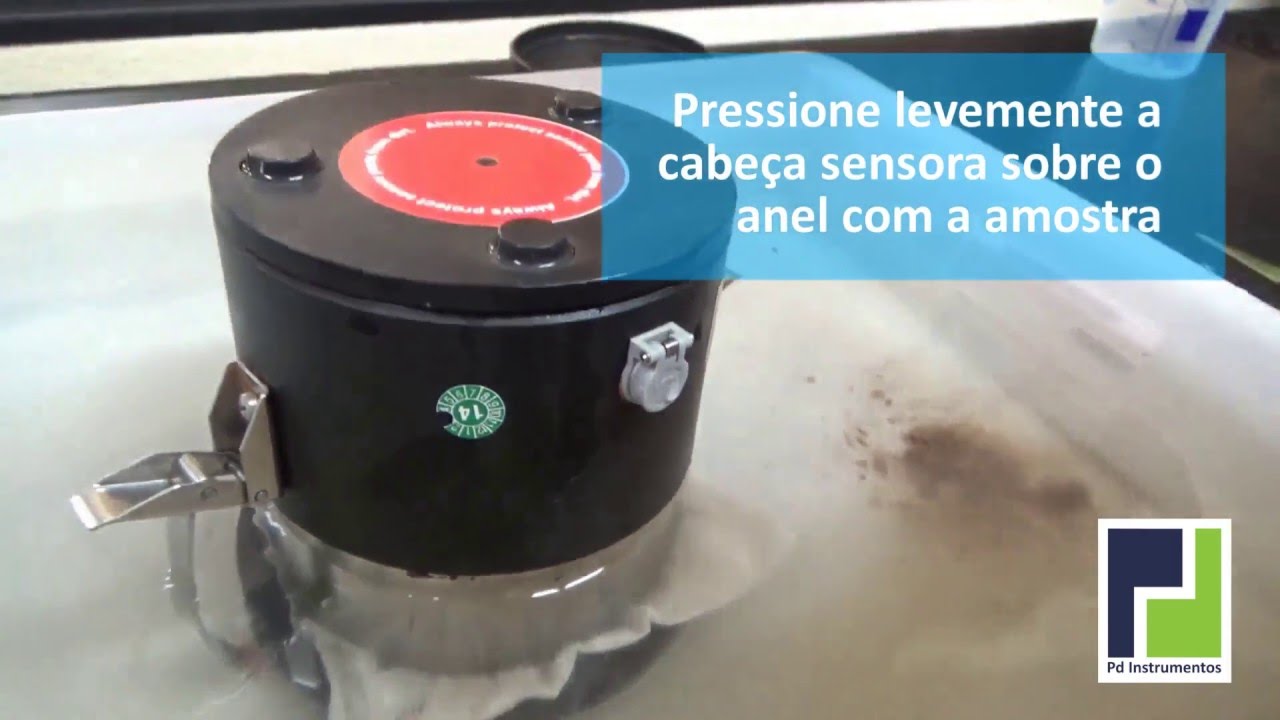 Hyprop Parte 6 Colocando amostra na cabeça sensora