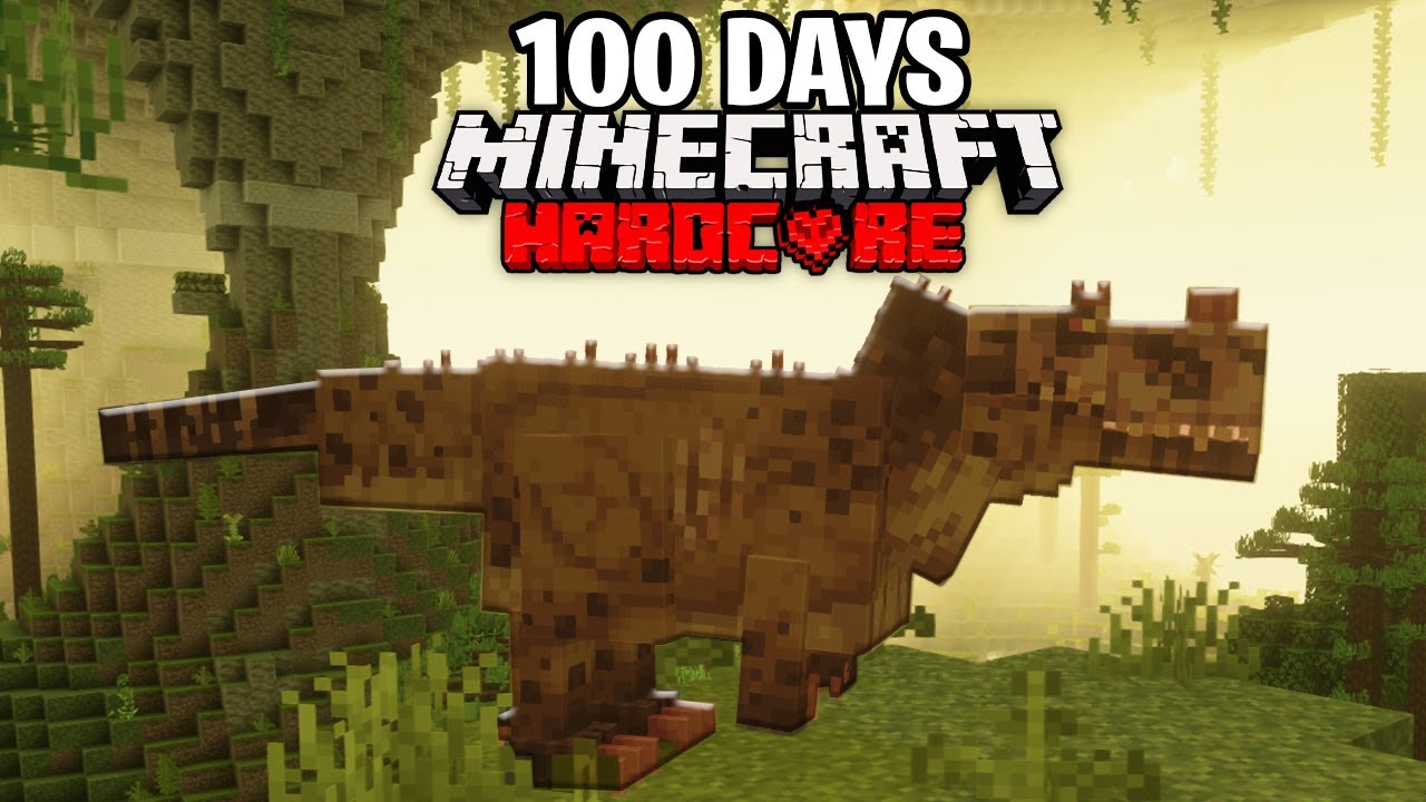 I Survived 100 Days in Hollow Earth in Hardcore Minecraft