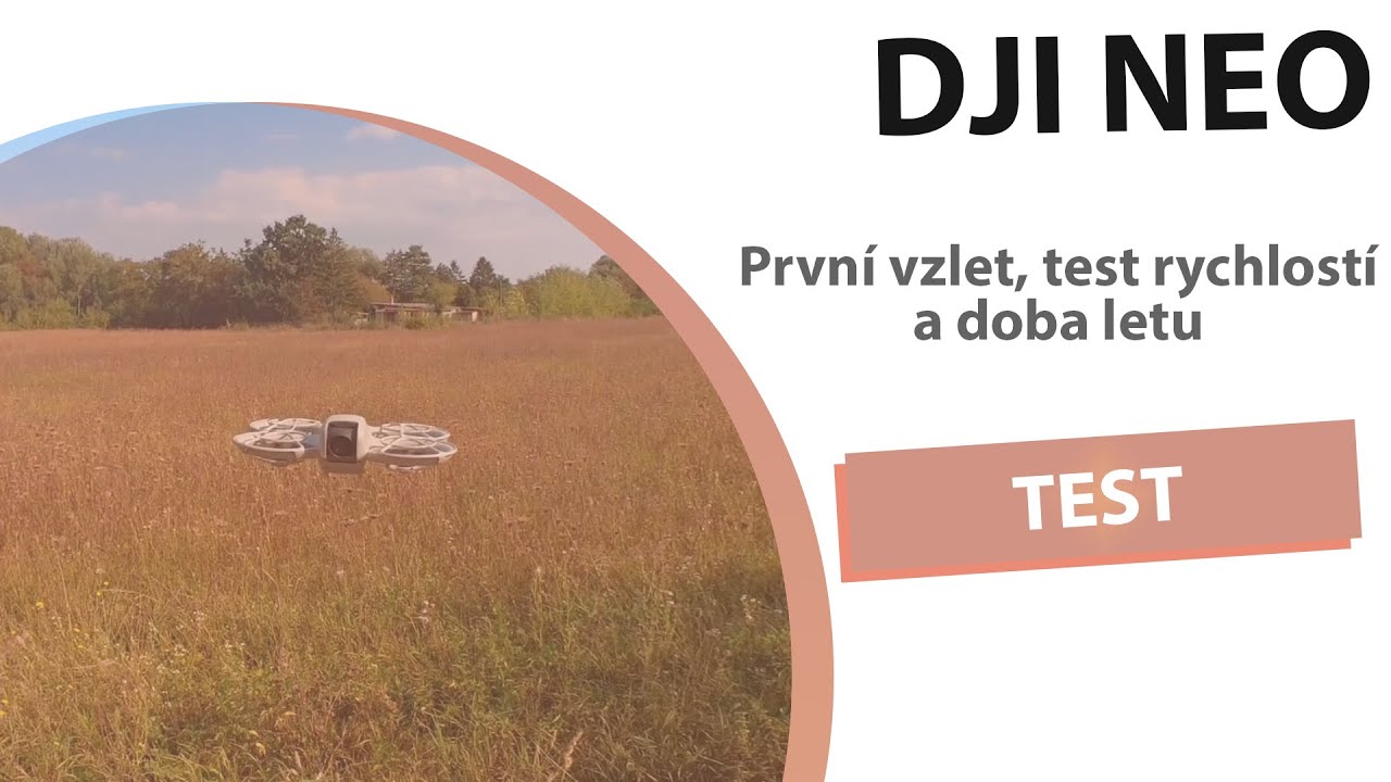 DJI NEO první vzlet a test rychlostí, doba letu