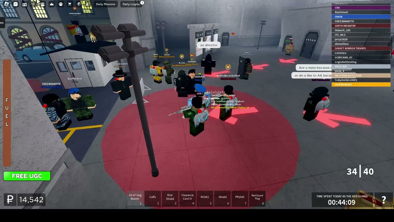 Guarding The Deputy Premier Nunu5973, as a RG ( Roblox Military Simulator)
