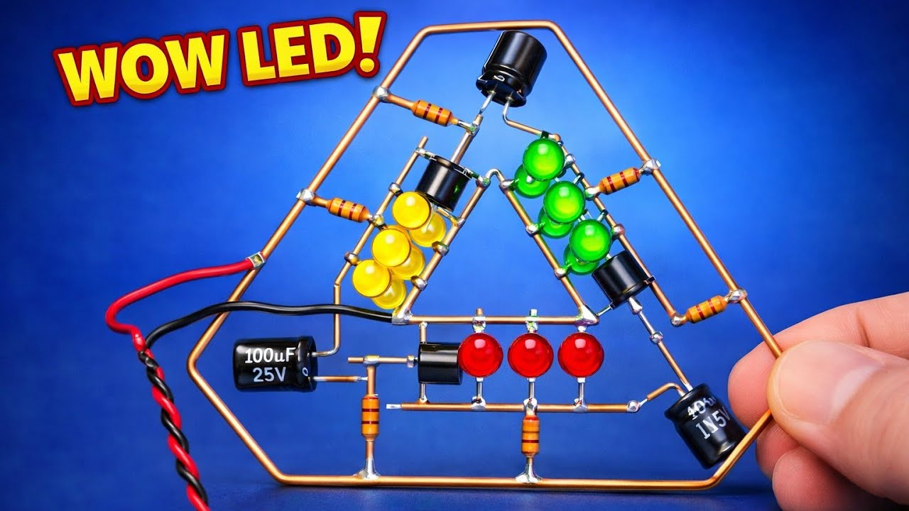 Amazing LED Flasher Circuit | Stunning 3D DIY Electronics Project #electronic 