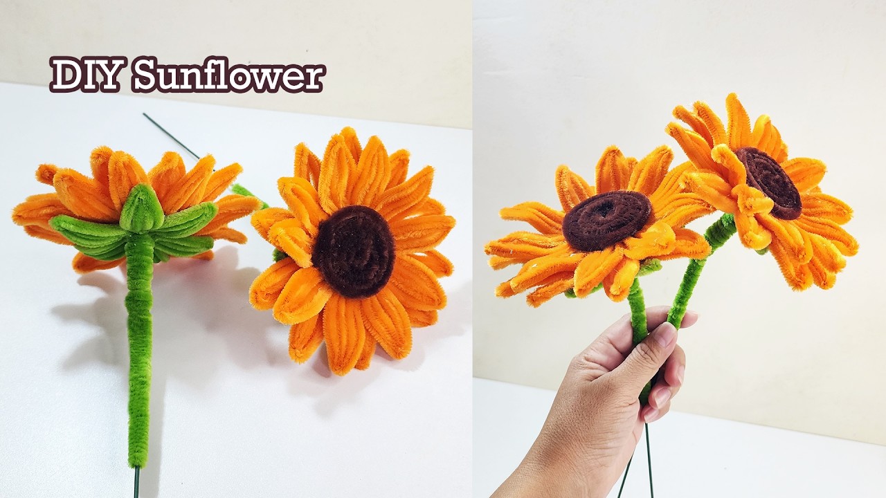 DIY Sunflower🌻 with Pipe Cleaners | Easy Handmade Flower Craft Tutorial