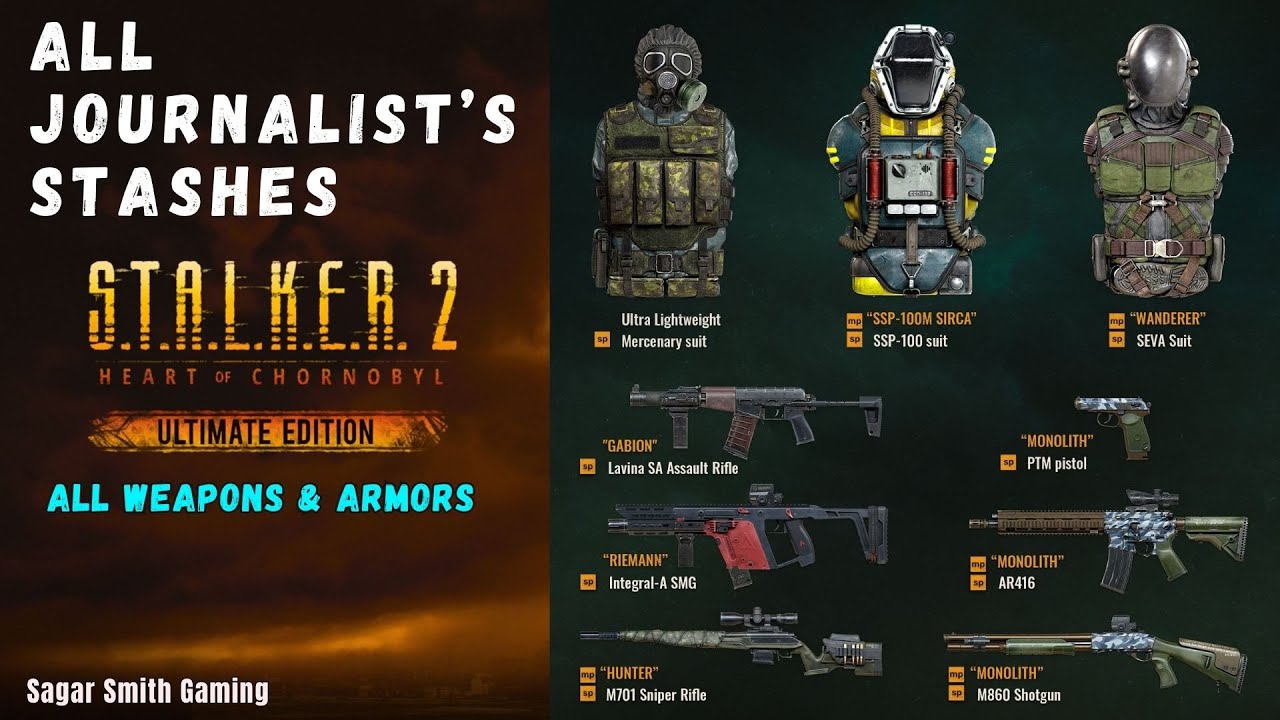 STALKER 2 All Journalist's Stashes Quick Guide | All Weapons & Armors Locations #stalker2