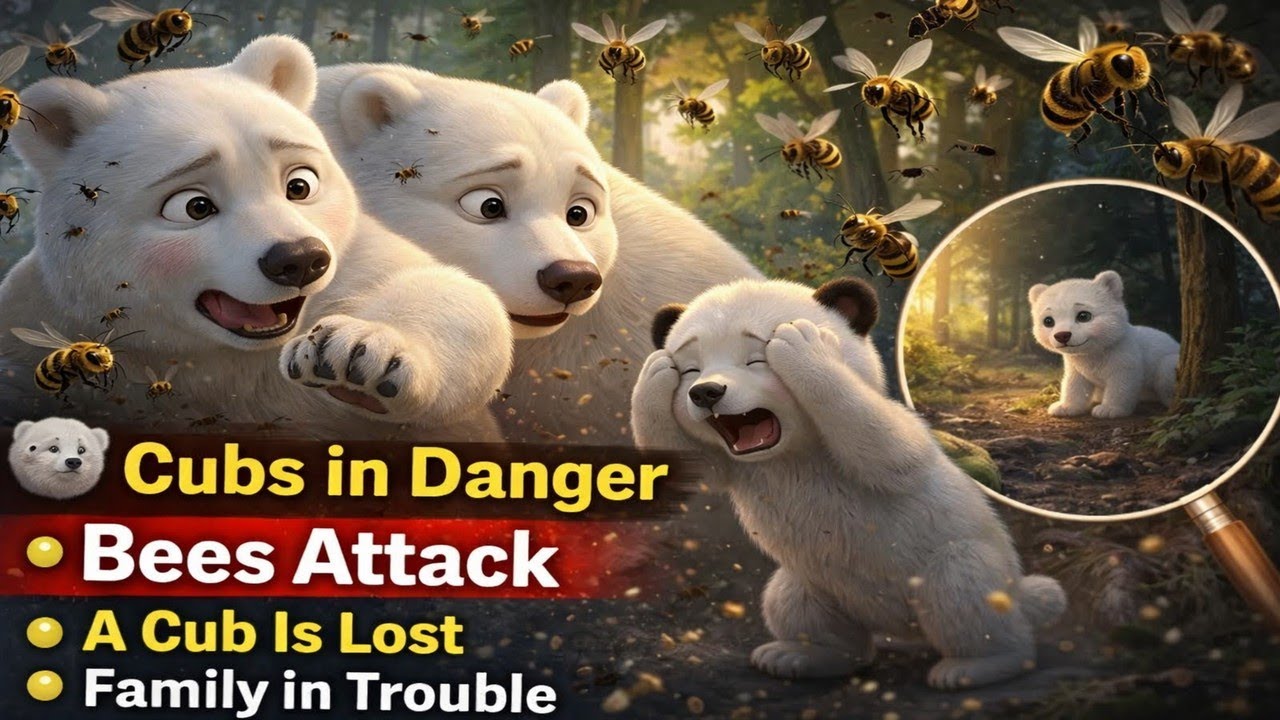 🐻‍❄️ Cubs in Danger | Bees Attack | A Cub Is Lost | Family in Trouble