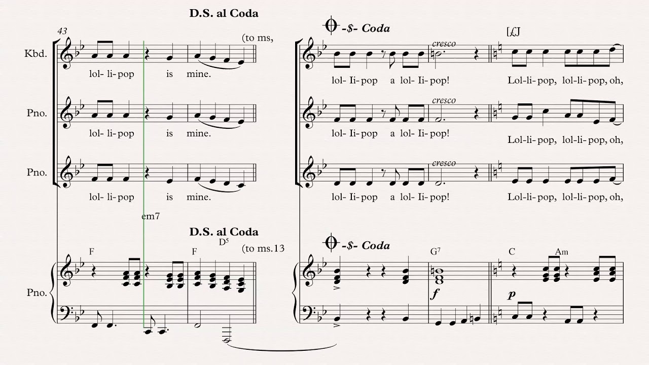 Lollipop Soprano II SSA Parts