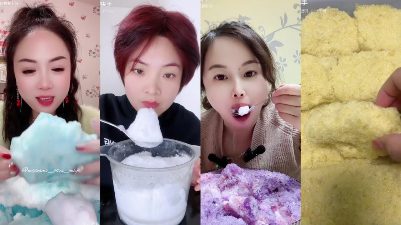 [BitesOnly] || Shaved Freezed Ice Eating Asmr 😍🤤🤤 ||
