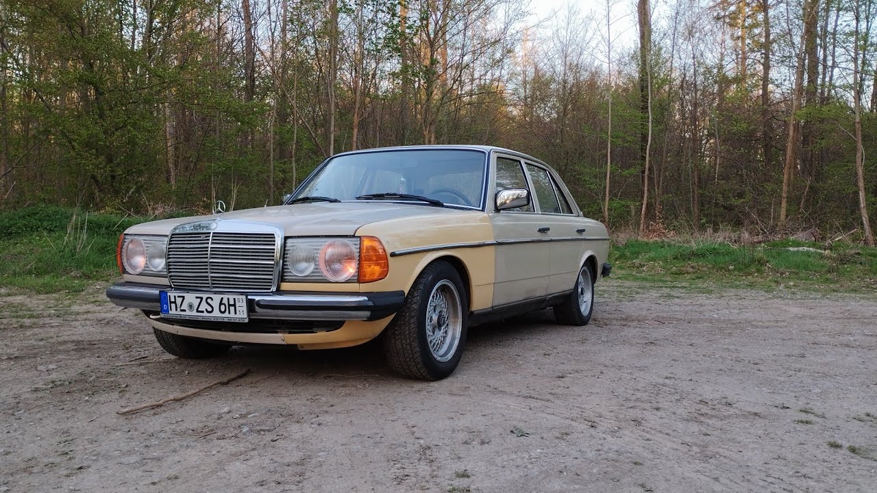 driving my 1981 diesel Mercedes on empty German country roads. Mercedes w123 200d