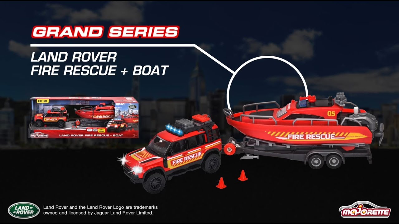 Majorette Grand Series - Land Rover Fire Rescue Boat