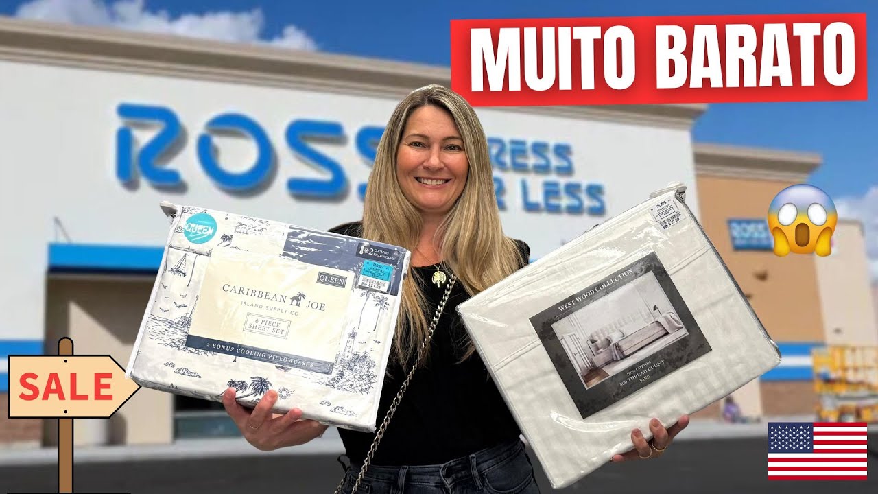 ROUPA de CAMA MUITO BARATA nos EUA! Achados na ROSS Dress for Less. 😱
