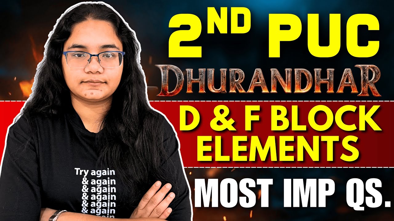 2nd PUC Chemistry d & f block Most Important Questions | 2nd PUC Board Important Questions Chemistry