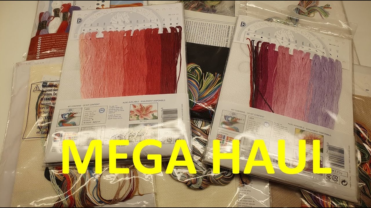 FLOSSTUBE #62 Mega Haul. Nine rare, vintage cross stitch kits from eBay