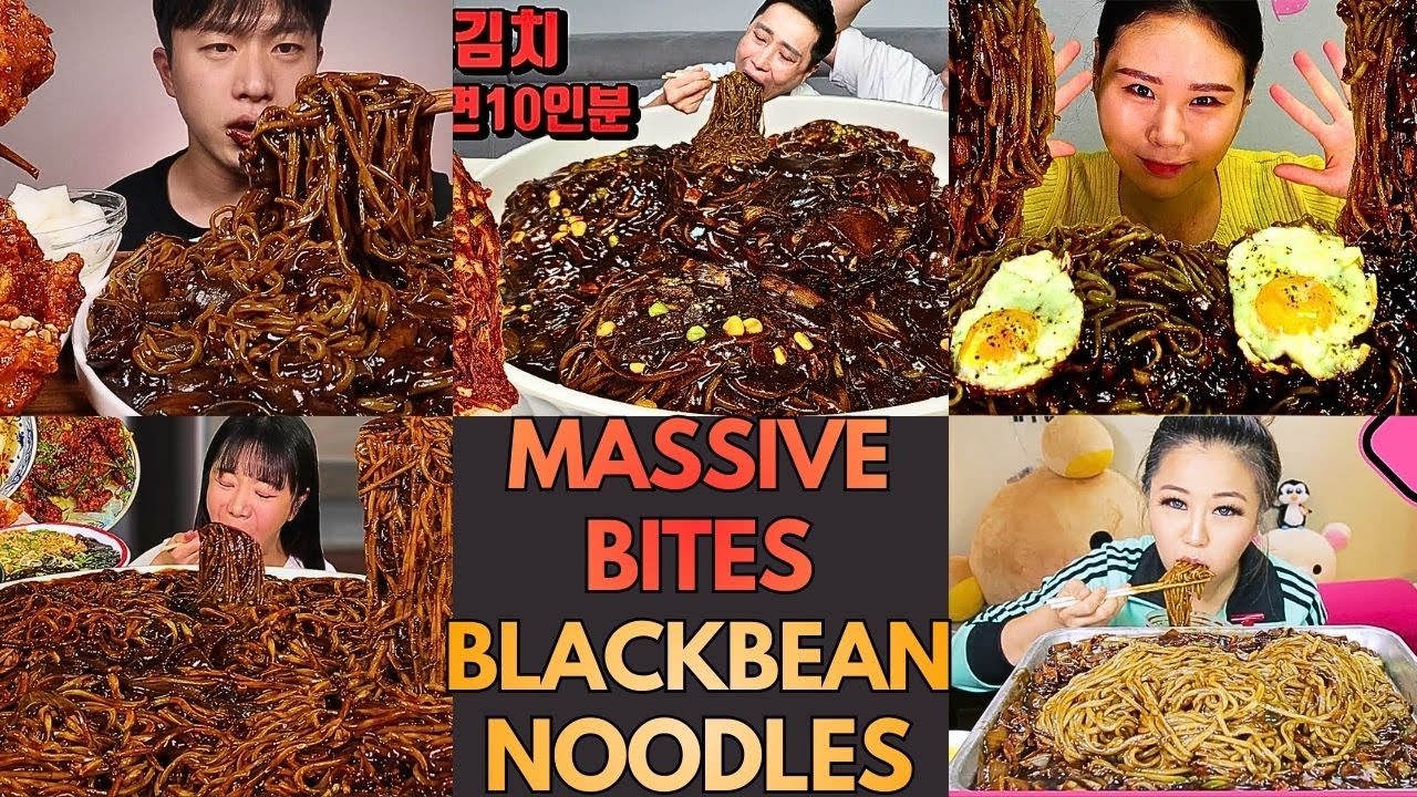🔥🌶️ EXTREME Spicy Black Bean Noodles ASMR Mukbang Compilation
