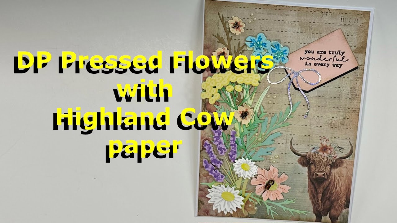 Diamond Press Pressed Flowers with Highland Cows paper @HSN  @mydiamondpress 