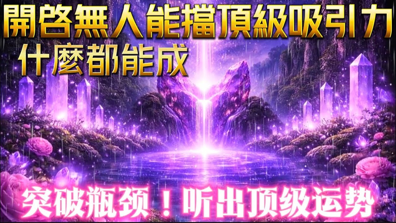 開啟無人能擋頂級吸引力｜什麼都能成｜突破瓶頸！聽出頂級運勢｜越聽越順流人生開掛｜貴人資源主動靠近吸引力法則調頻能量音樂