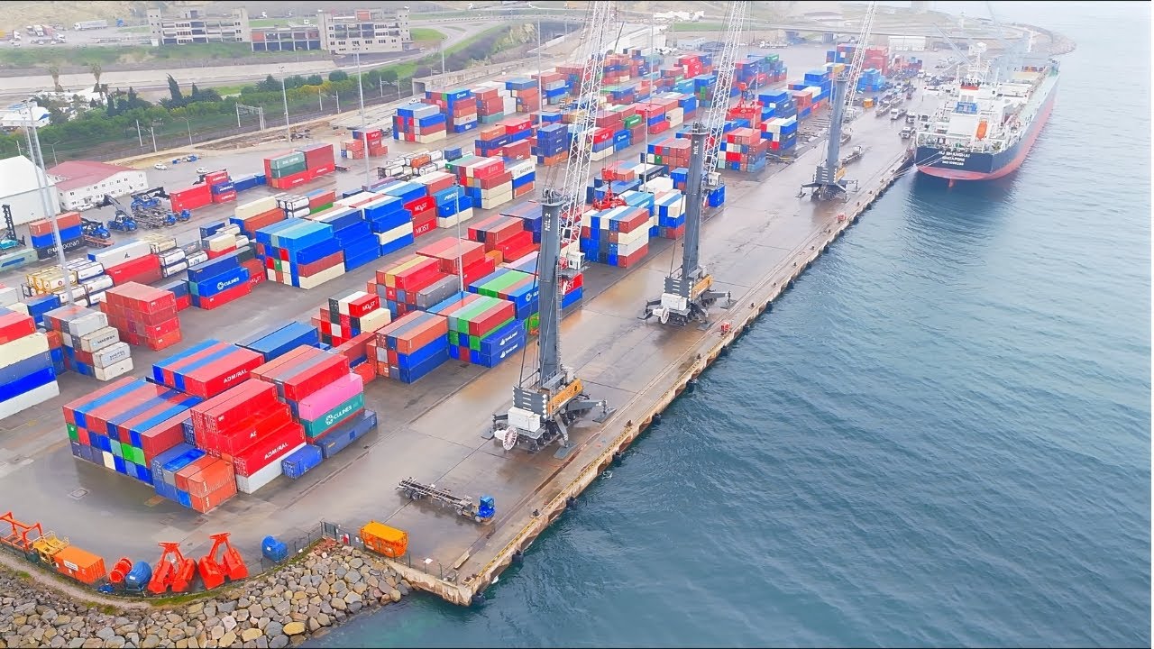 Calm Port Operations From Above (4K, Soft Ambient)