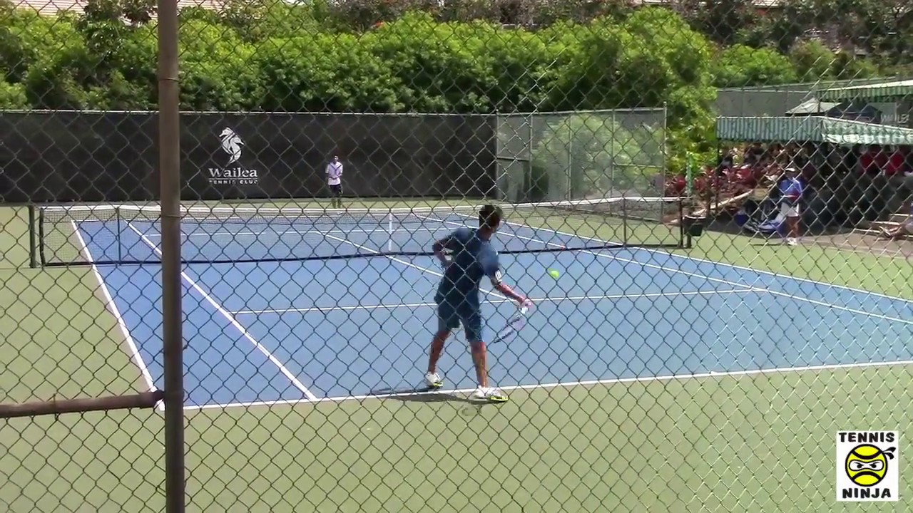 Lam (Punahou) v Liang (Hawaii Baptist) BOYS FINAL HLTS - HHSAA State Tennis Champs' 2014