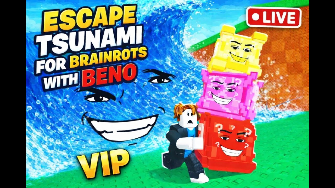 ESCAPE TSUNAMI FOR BRAINROTS!🤔🥶WITH BENO (VIP)
