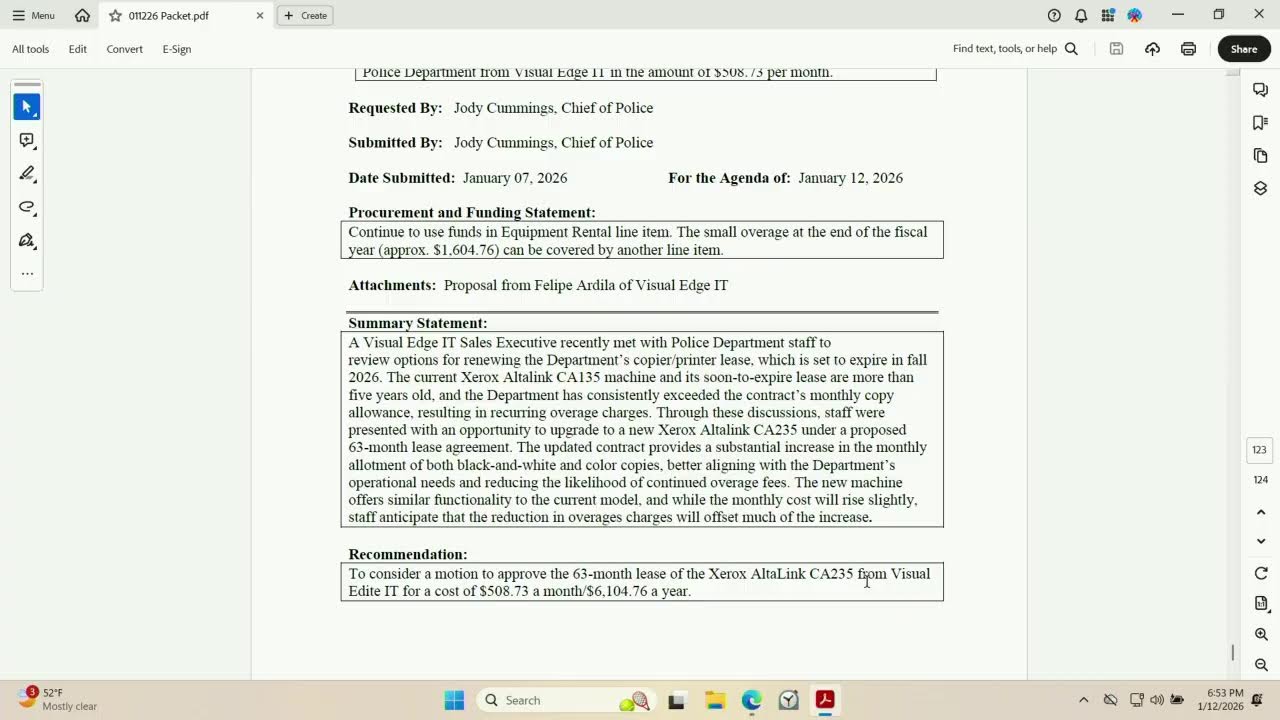 Workshop & City Council Meeting -  January 12, 2026